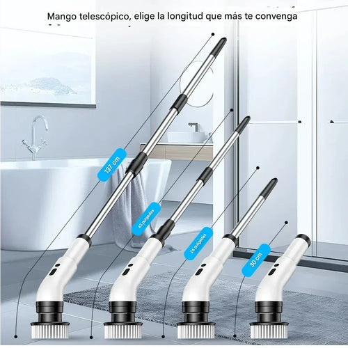 SpinClean Pro – Cepillo Eléctrico Telescópico 360°
